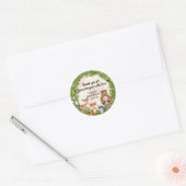 Houtbeesten houten boomgloogslice greenery baby ronde sticker (Envelop)