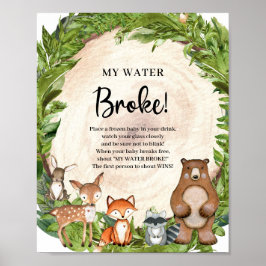 Houtbeesten houten plak Mijn waterbroekspel Poster