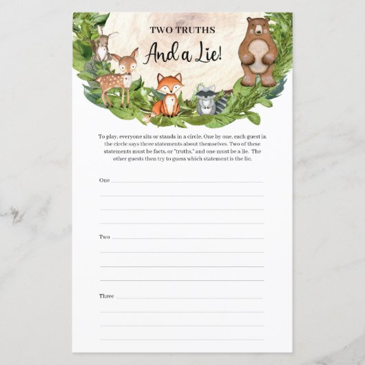 Houtbeesten houten plak twee waarheden en een leug (Voorkant)