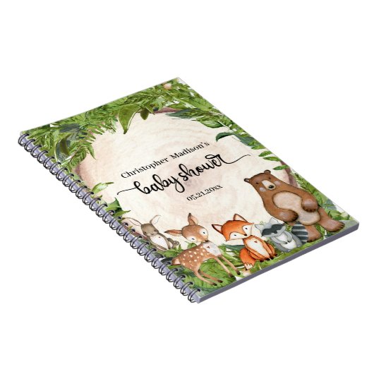 Houtbeesten houten slice greenery baby notitieboek (Rechterzijde)