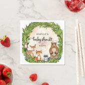 Houtbeesten houten slice greenery Baby shower Servet (Insitu)