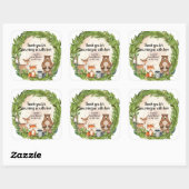 Houtbeesten houten slice greenery baby vierkante sticker (Vel)