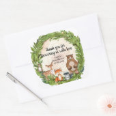Houtbeesten houten slice greenery baby vierkante sticker (Envelop)