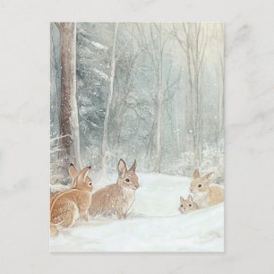 Houtbeestjes Konijnen Briefkaart