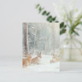 Houtbeestjes Konijnen Briefkaart (Staand voorkant)