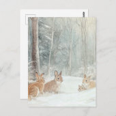 Houtbeestjes Konijnen Briefkaart (Voorkant / Achterkant)