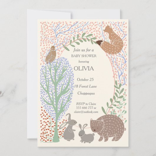 "Houtbeitsen zijn dierlijk rustig baby shower Kaart (Voorkant)