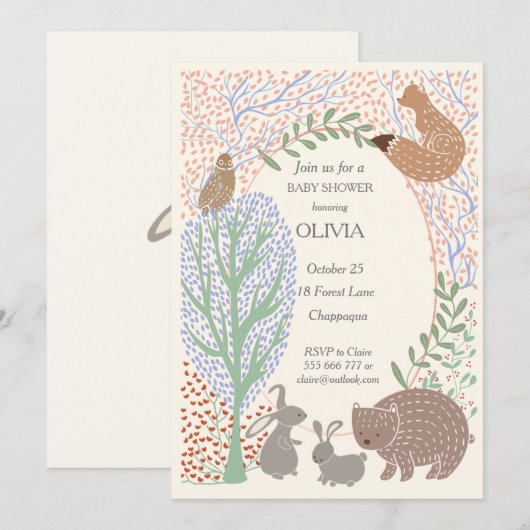 "Houtbeitsen zijn dierlijk rustig baby shower Kaart (Voorkant / Achterkant)