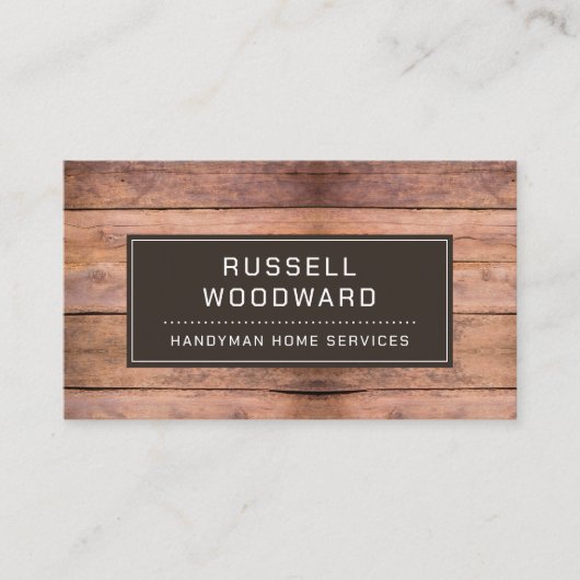 Houtbewerker Carpenter Handyman Gereedschap van de Visitekaartje (Voorkant)