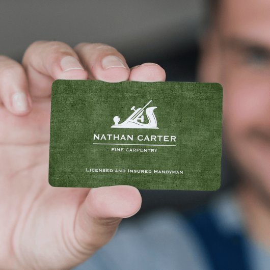 Houtbewerker Carpenter Jack Plane Grunge GREEN Visitekaartje