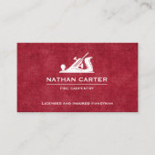 Houtbewerker Carpenter Jack Plane Grunge RED Visitekaartje (Voorkant)