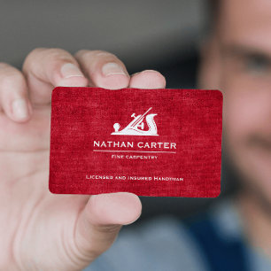 Houtbewerker Carpenter Jack Plane Grunge RED Visitekaartje