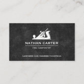 Houtbewerker Carpenter Jack Plane Grunge Zwart Visitekaartje (Voorkant)