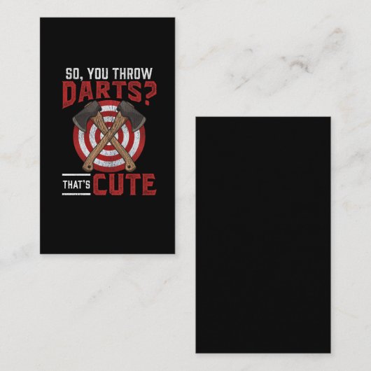  houtbewerker Darts Ax Throwing Humor Visitekaartje (Voorkant / Achterkant)