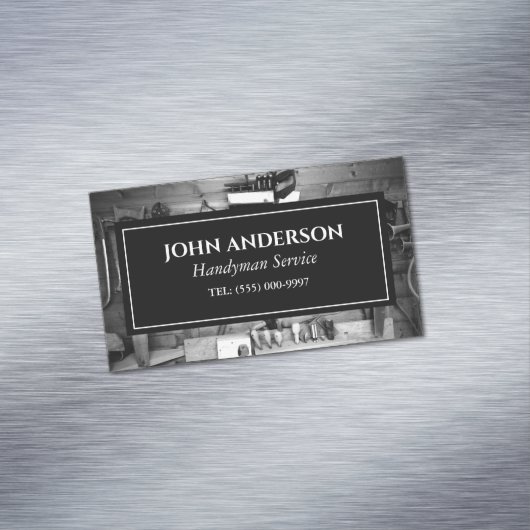 Houtbewerker Gereedschap Timmerman Handyman Busine Magnetisch Visitekaartje (Voorbeeld)
