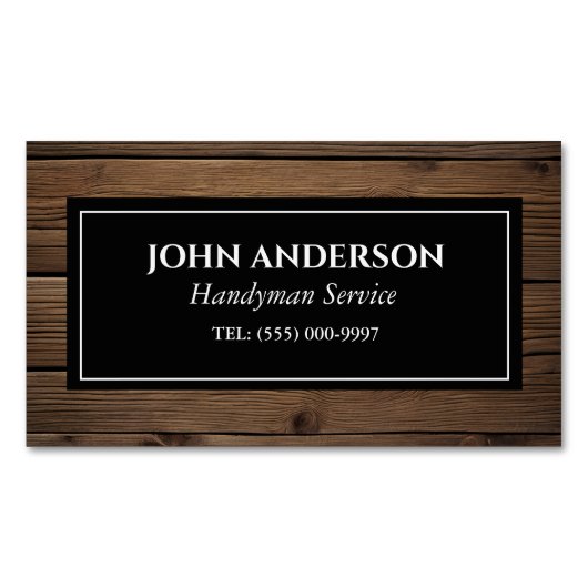Houtbewerker Gereedschap Timmerman Handyman Busine Magnetisch Visitekaartje (Voorkant)