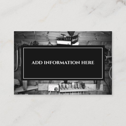 Houtbewerker Gereedschap Timmerman Handyman Busine Visitekaartje (Achterkant)