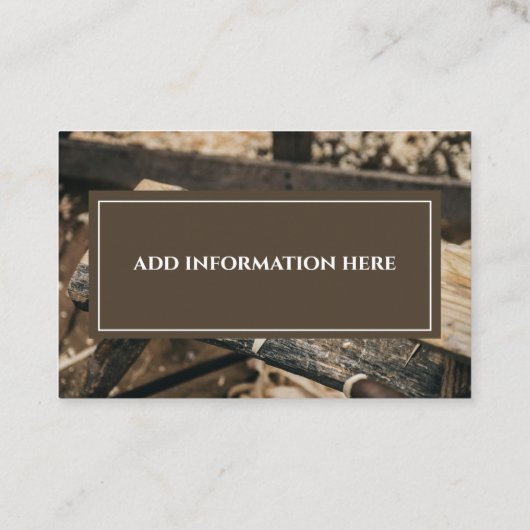 Houtbewerker Gereedschap Timmerman Handyman Busine Visitekaartje (Achterkant)