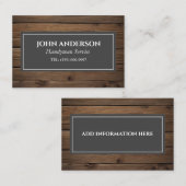 Houtbewerker Gereedschap Timmerman Handyman Busine Visitekaartje (Voorkant / Achterkant)