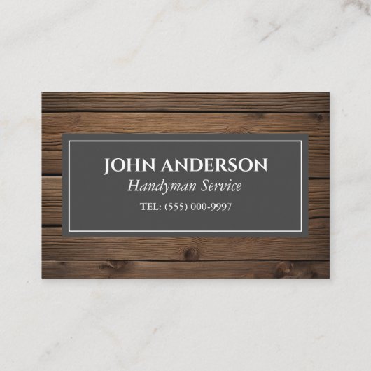 Houtbewerker Gereedschap Timmerman Handyman Busine Visitekaartje (Voorkant)