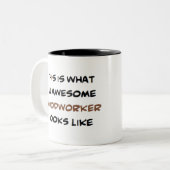 houtbewerker, geweldige tweekleurige koffiemok (Voorkant links)