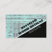 Houtbewerker Kunstenaar  Rustiek Blauwgroen Recycl Visitekaartje (Voorkant)