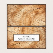 houtbewerker met houtnerf visitekaartje (Buitenkant ongevouwen)