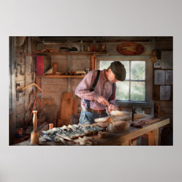 Houtbewerker - Snijden - Eend snijden Poster