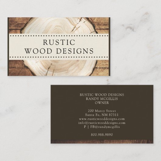Houtbewerker Timmerman Rustiek Hout Visitekaartje (Voorkant / Achterkant)