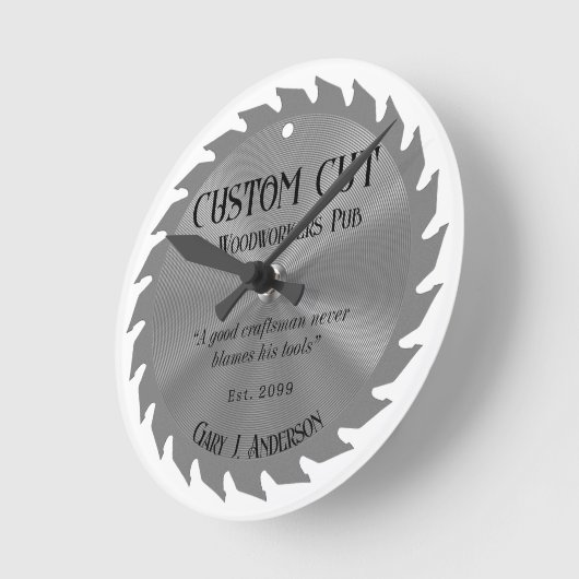 Houtbewerker timmerman zag Blade PubWall klok (Hoek)