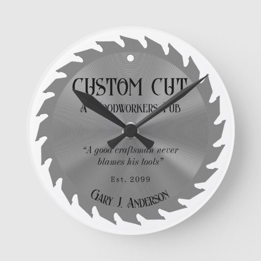 Houtbewerker timmerman zag Blade PubWall klok (Voorkant)