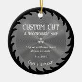 Houtbewerker timmerzaagblad keramisch ornament (Voorkant)