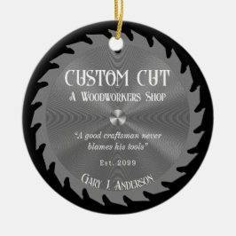 Houtbewerker timmerzaagblad keramisch ornament