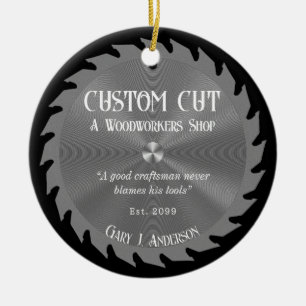 Houtbewerker timmerzaagblad keramisch ornament