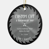 Houtbewerker timmerzaagblad keramisch ornament (Links)