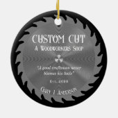 Houtbewerker timmerzaagblad keramisch ornament (Achterkant)