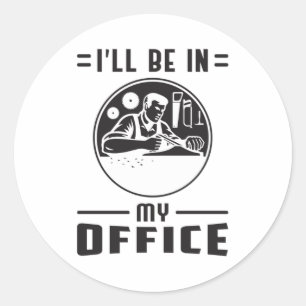 Houtbewerker Zag Houtbewerking Timmerman Grappig g Ronde Sticker