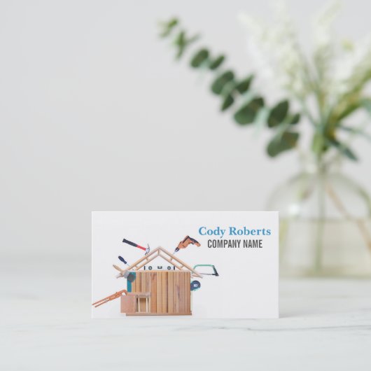 Houtbewerkers Gereedschap Handyman Carpentry Carpe Visitekaartje (Staand voorkant)