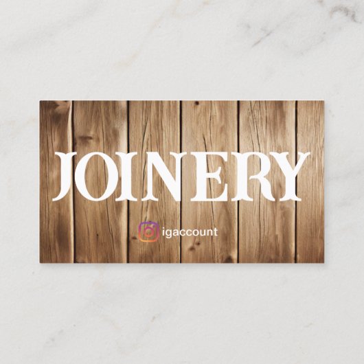 Houtbewerkers Joinery Sjablonen Visitekaartje (Achterkant)