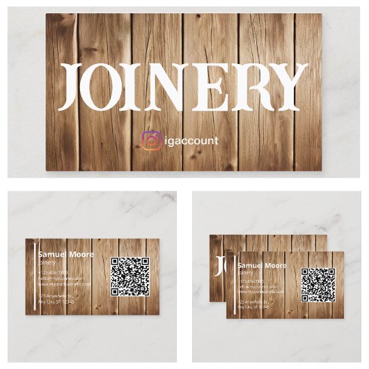 Houtbewerkers Joinery Sjablonen Visitekaartje