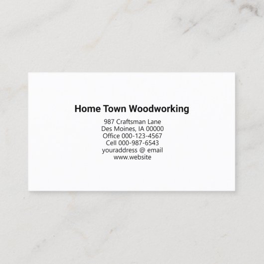 Houtbewerking Ambachtslieden Afwerking Hout Textuu Visitekaartje (Achterkant)