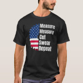 Houtbewerking Carpenter Amerikaanse vlag zaagblad T-shirt (Voorkant)