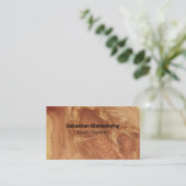 Houtbewerking Craftsman Wood Texture QR Code Visitekaartje (Staand voorkant)