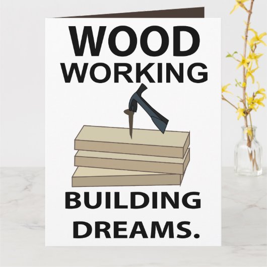 Houtbewerking Houtbewerker Timmerman Houtbewerking Kaart (Gele Bloem)