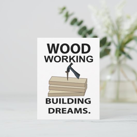 Houtbewerking Timmerman Houtbewerker Briefkaart (Staand voorkant)