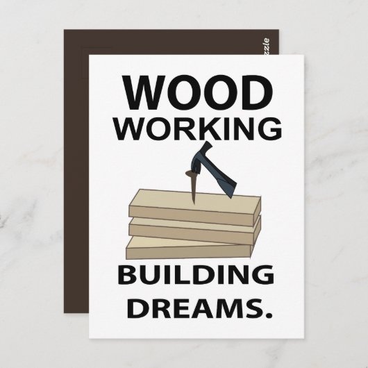 Houtbewerking Timmerman Houtbewerker Briefkaart (Voorkant / Achterkant)