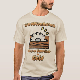 Houtbewerking waarbij zaagsel goud is t-shirt