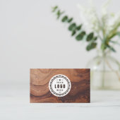Houtbewerkingsbedrijf Logo QR-code Visitekaartje (Staand voorkant)