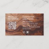 Houtbewerkingsbedrijf Logo QR-code Visitekaartje (Achterkant)