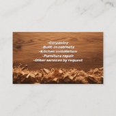 houtbewerkingsconstructie van zaagsel visitekaartje (Achterkant)